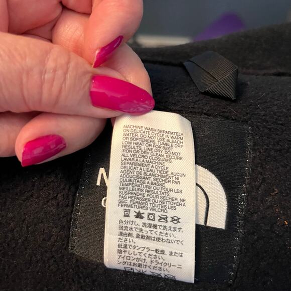 The North Face Men’s Blk/Grey Denali Fleece Jacket Sz L Polartec Full Zip Hiking - Picture 6 of 7